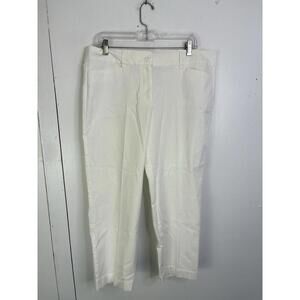 Loft Pants Womens 12 Straight Leg Cropped White New Modest Capsule Cookout